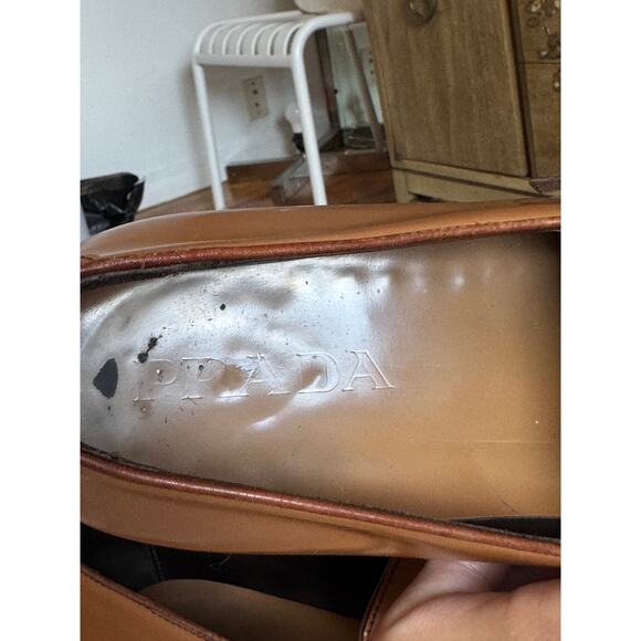 Prada Light Brown Patent Leather Dress Loafers - Picture 4 of 7